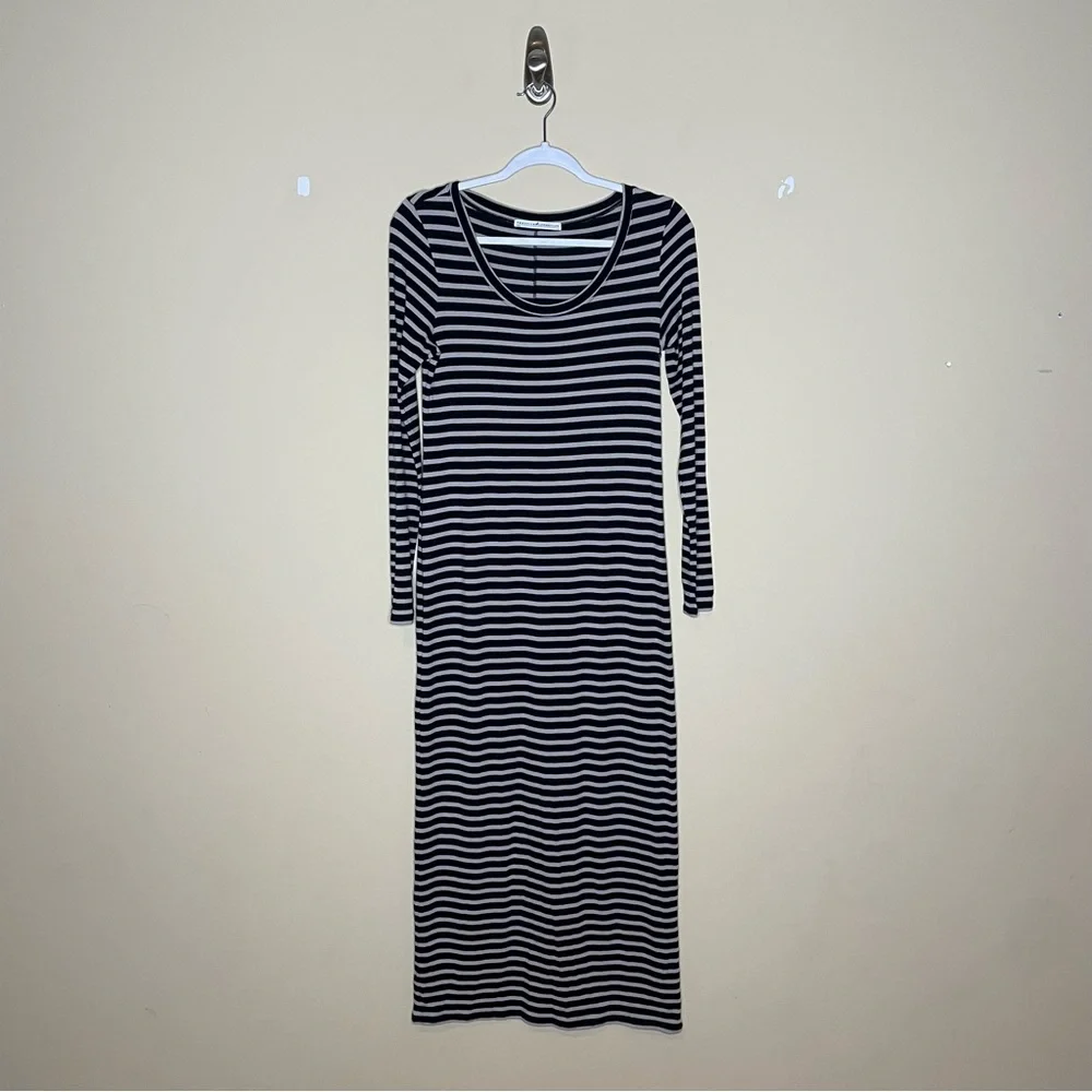 Peruvian Connection Long Sleeve Stripe Scoop Neck Maxi Dress - Picture 2 of 8